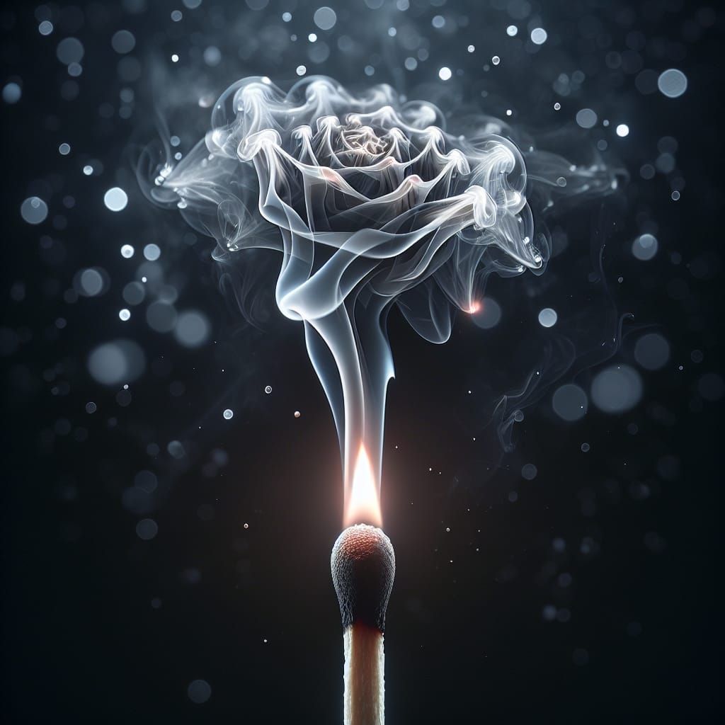 Smoke to Rose Transformation in Sharp Photography
