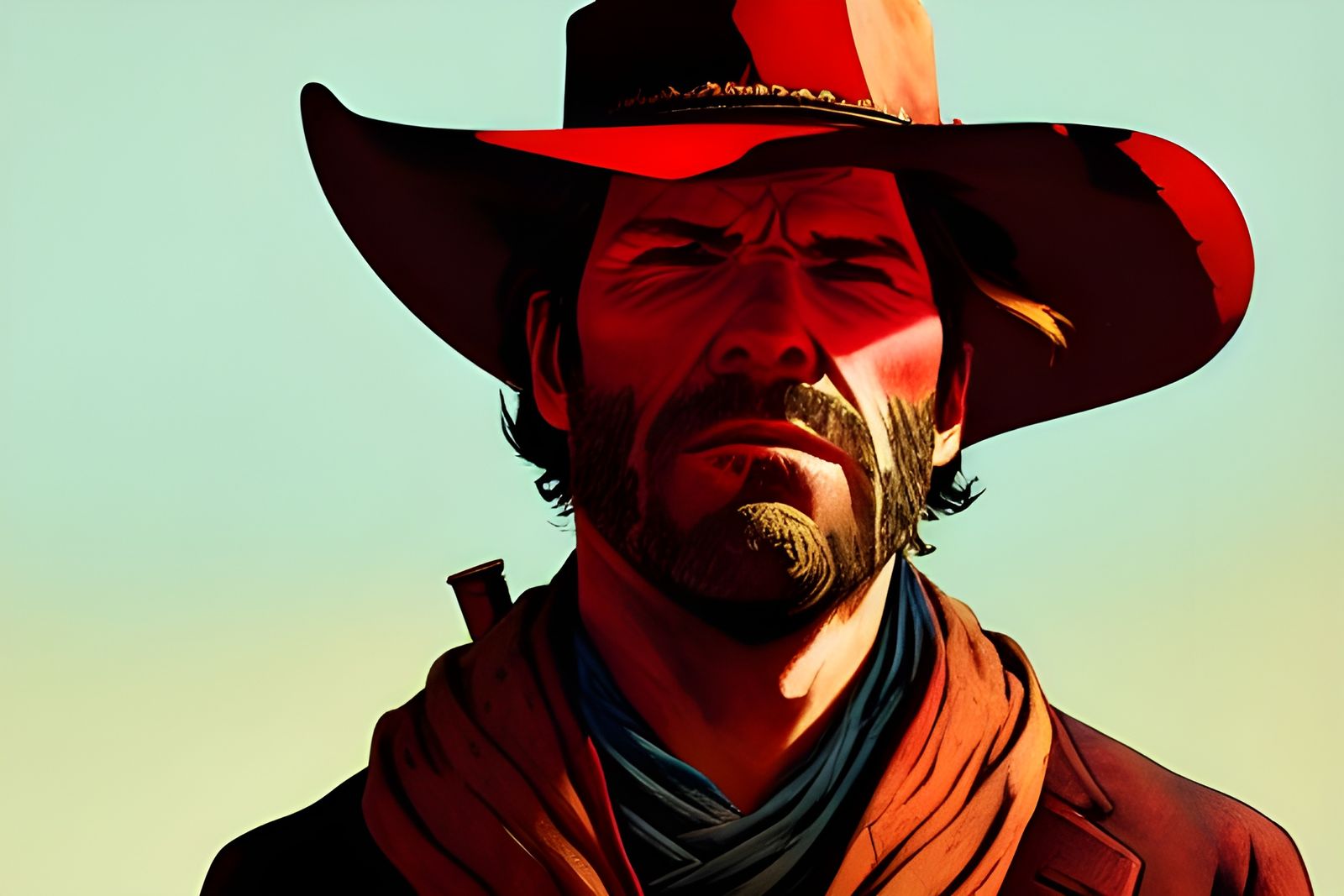 Arthur Morgan Portrait in Watercolor Style