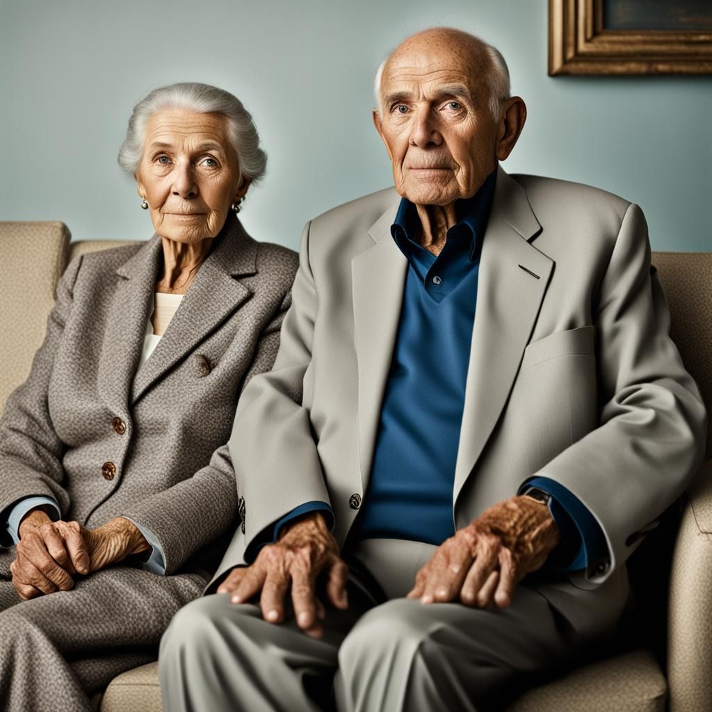 Elderly Couple Portrait in Professional Photography Style