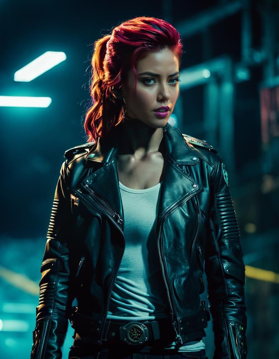 Sunset Shimmer as Cyberpunk Gunslinger in Film Still