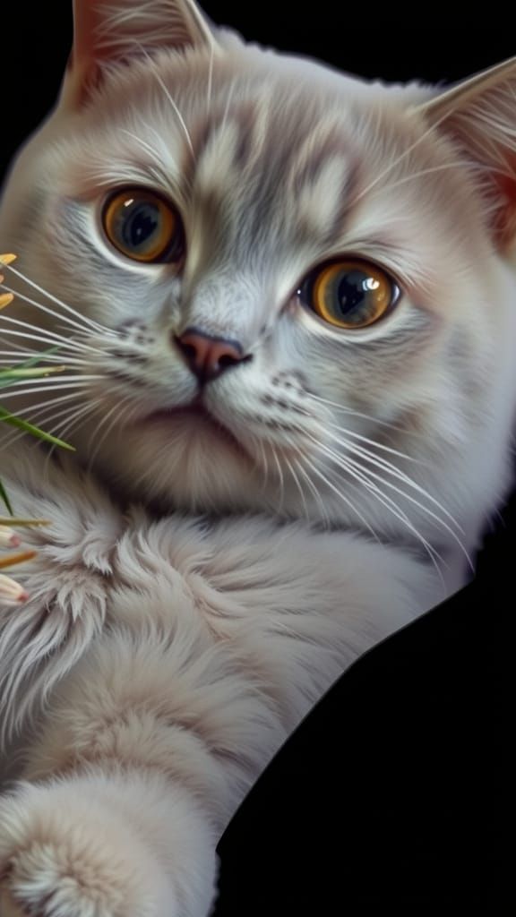 Whimsical Scottish Fold Kitten in Enchanted Forest