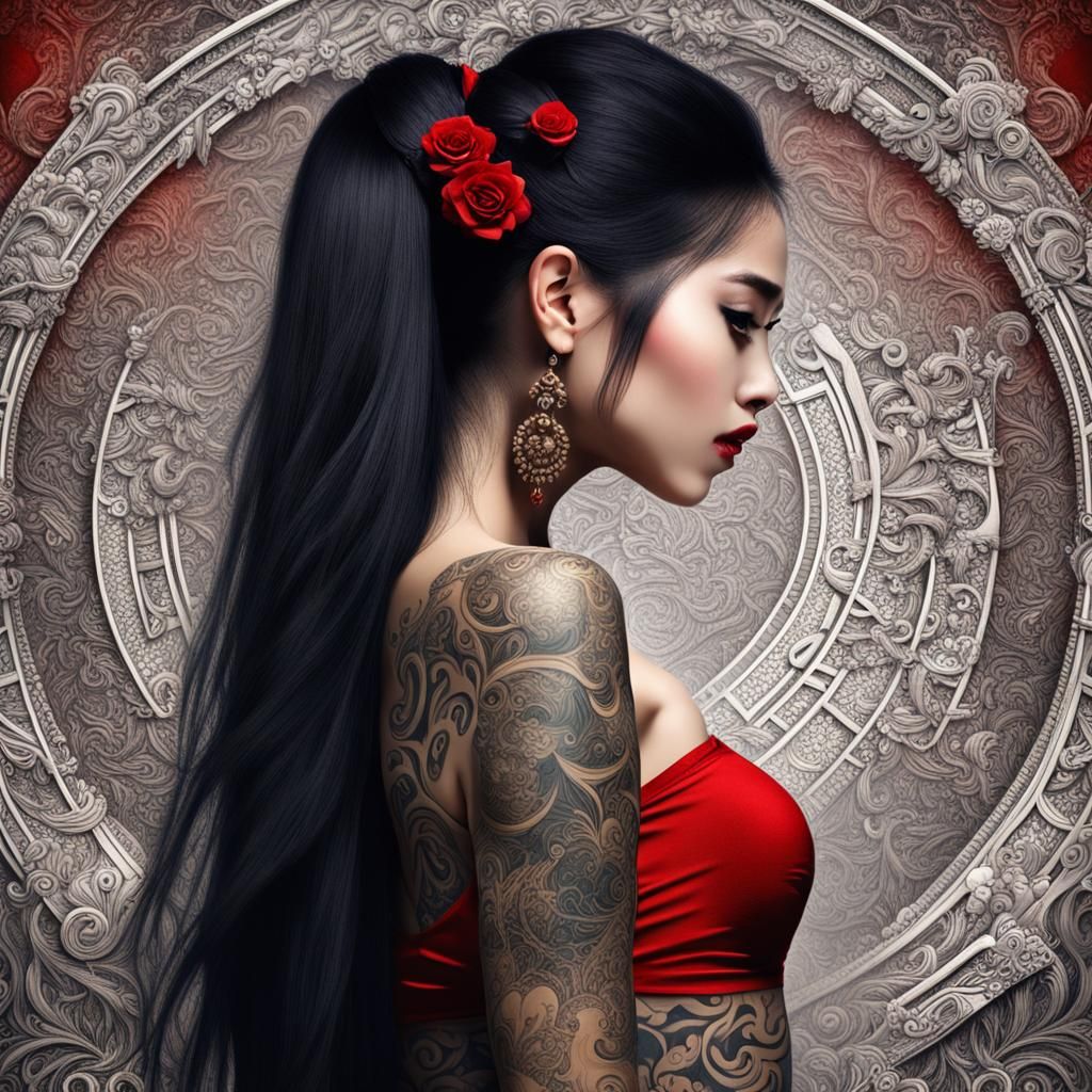 Asian tattoo girl