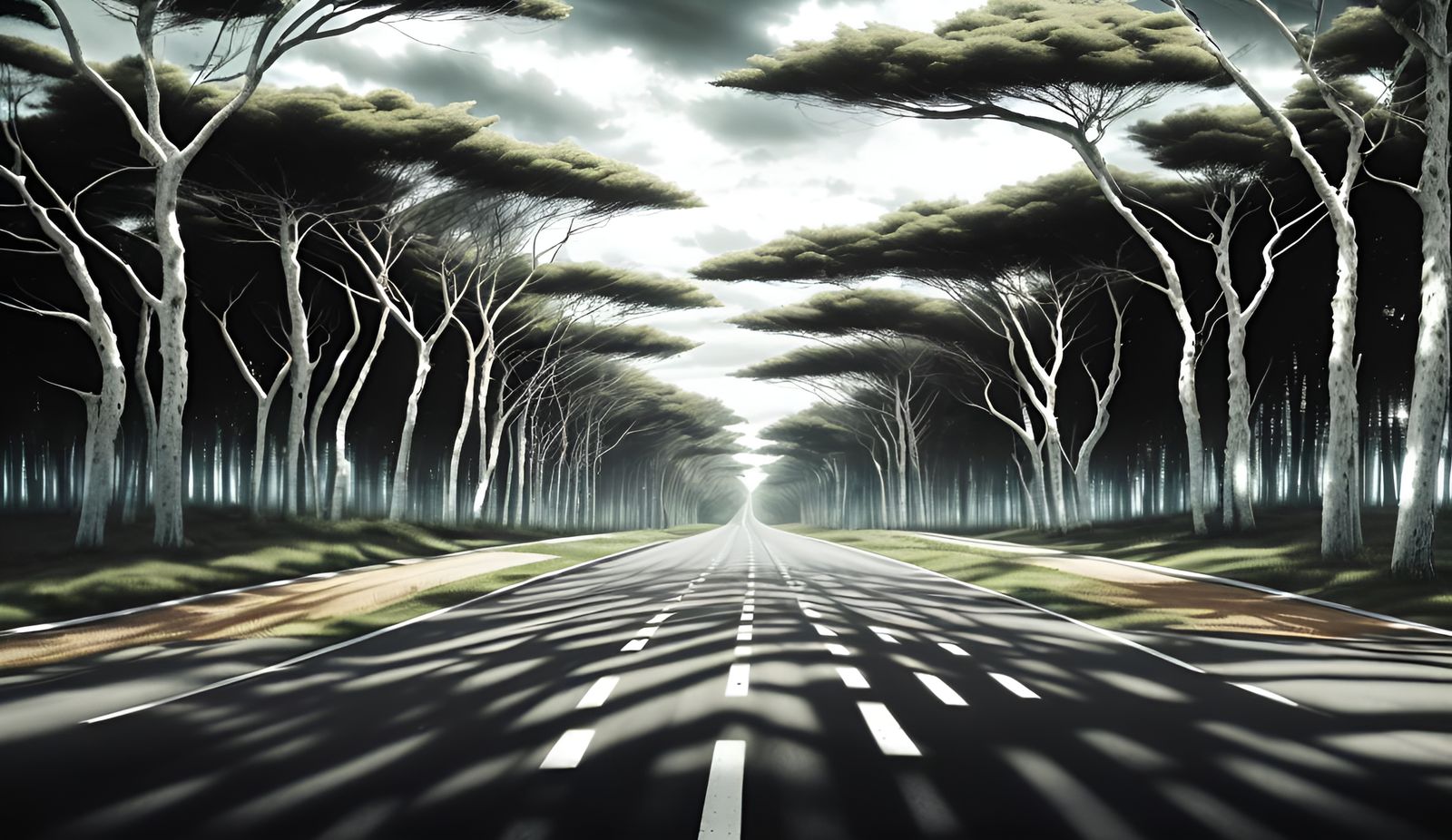 Hyperrealistic Road to the Horizon Masterpiece