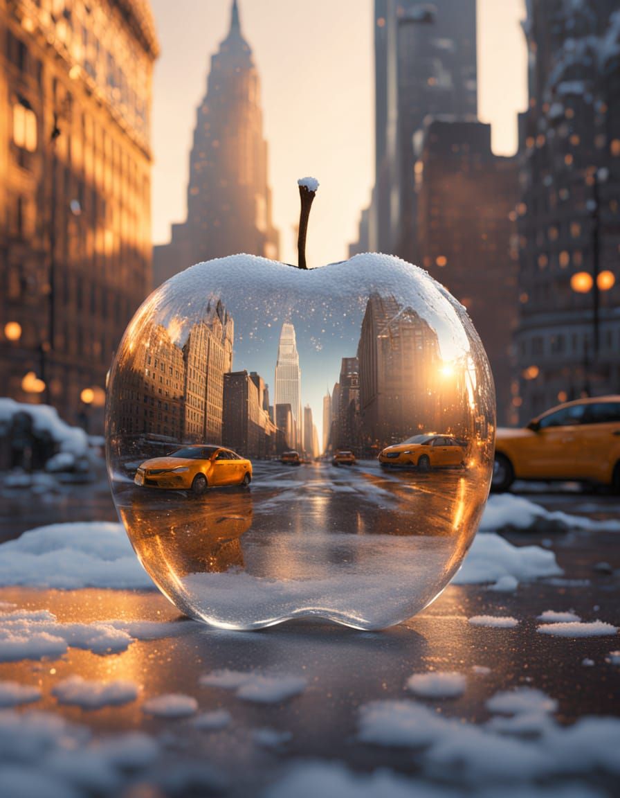 Crystal apple in NY