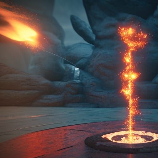 Dramatic Fire Vortex with Volumetric Lighting