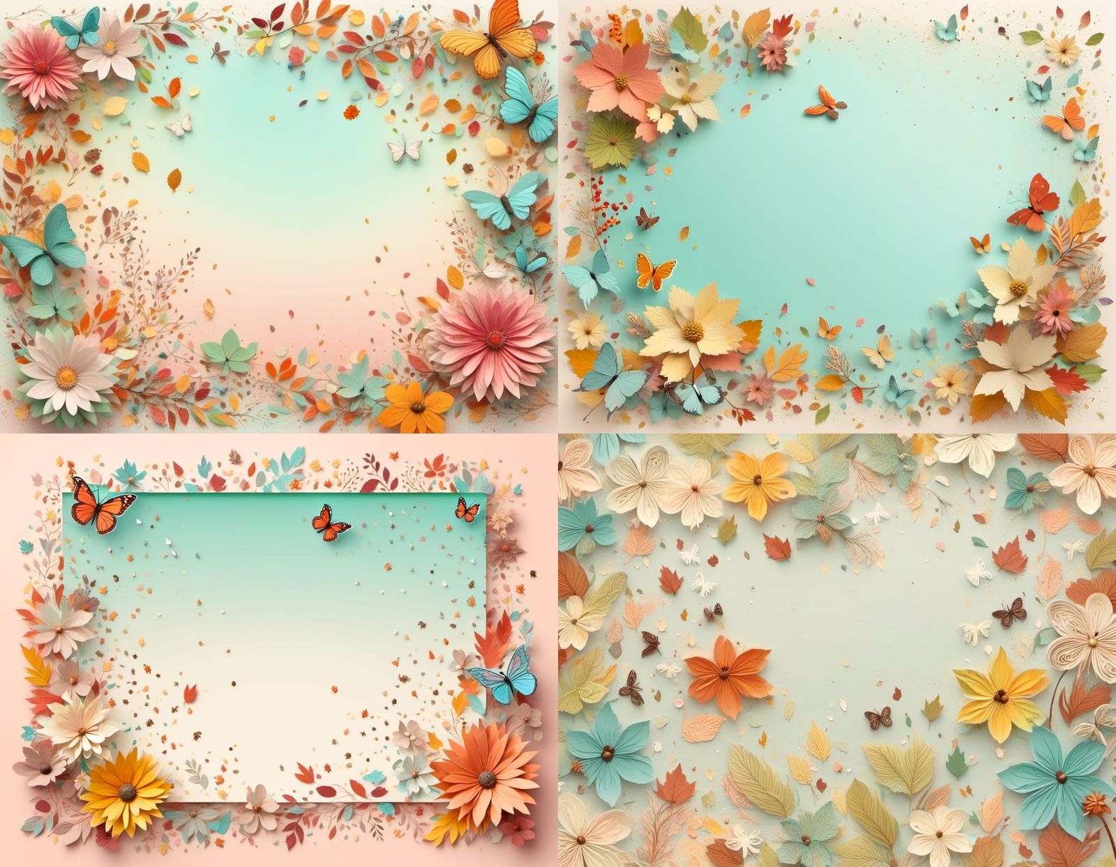 Cute Vintage Scrapbook Paper with Animals and Flowers