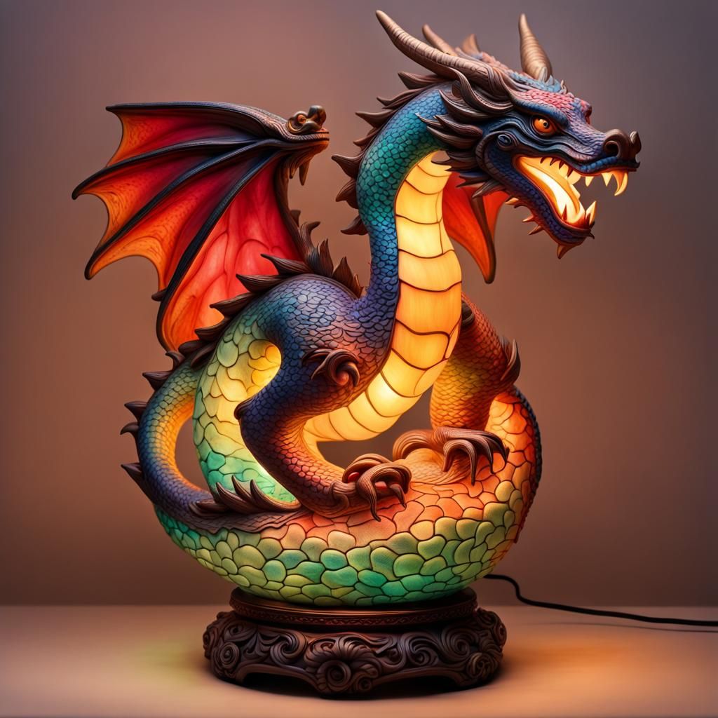 Dragon Lamp made of Clay