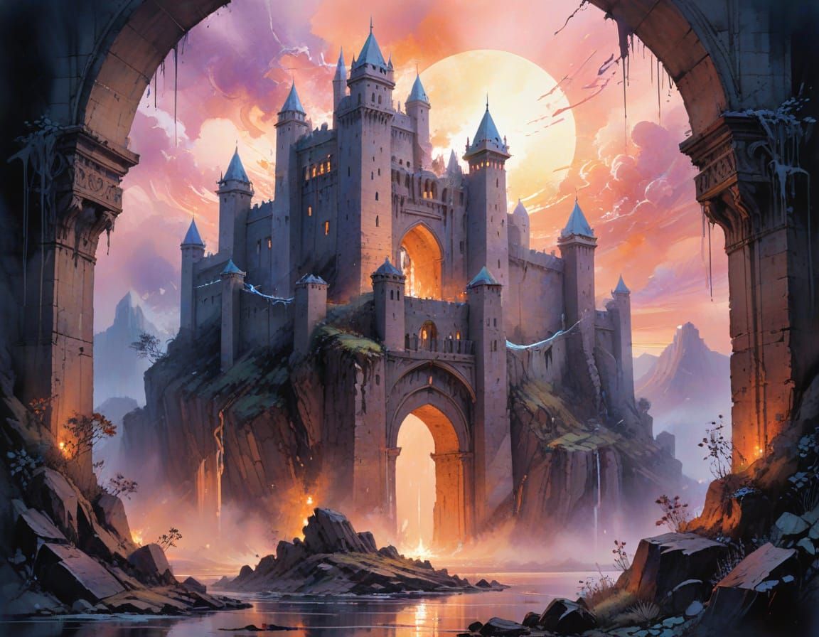 Citadel of Veiled Prophecies: Watercolour and Light