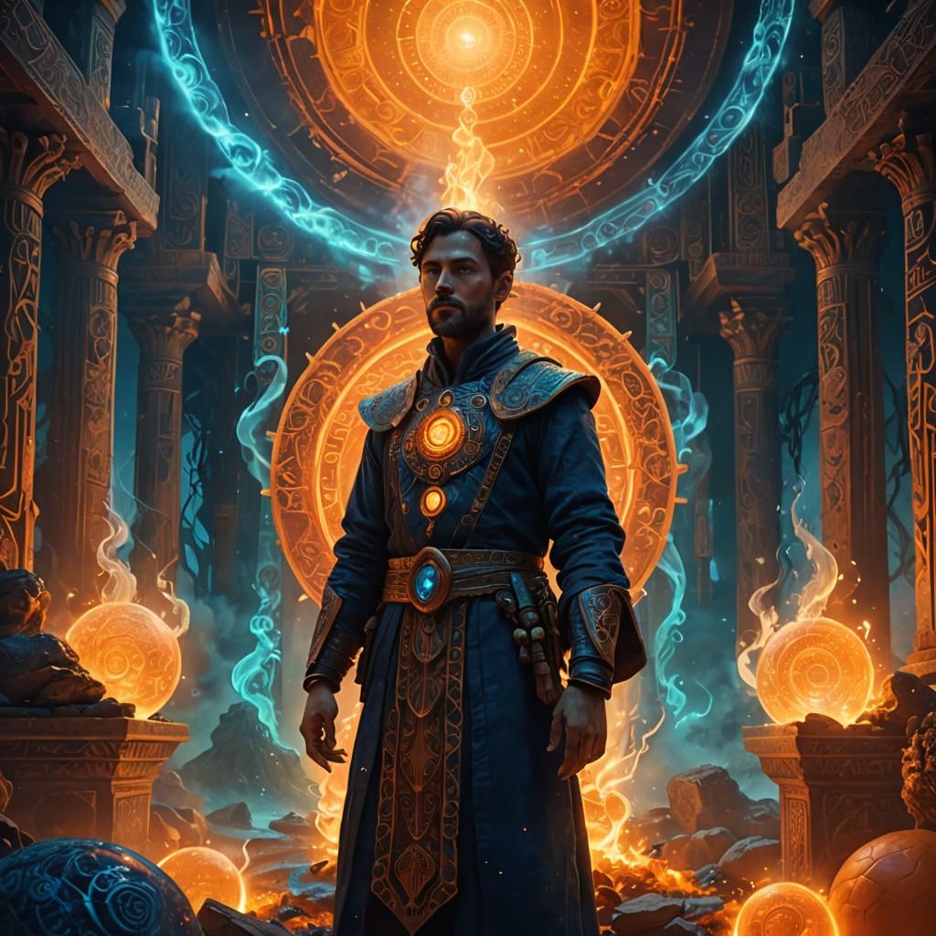 Mystical Being Holding Gnosis in Surreal Concept Art