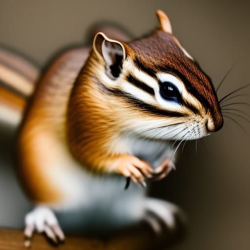 Happy Chipmunk Captured in Professional Photography Style