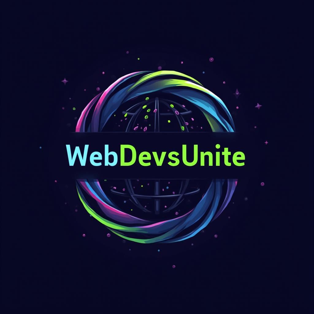 WebDevsUnite Modern Tech Logo with Circular Brackets