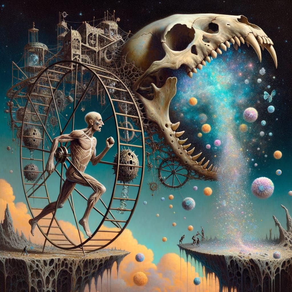 Distorted Hero Jogs Inside Celestial Hamster Wheel