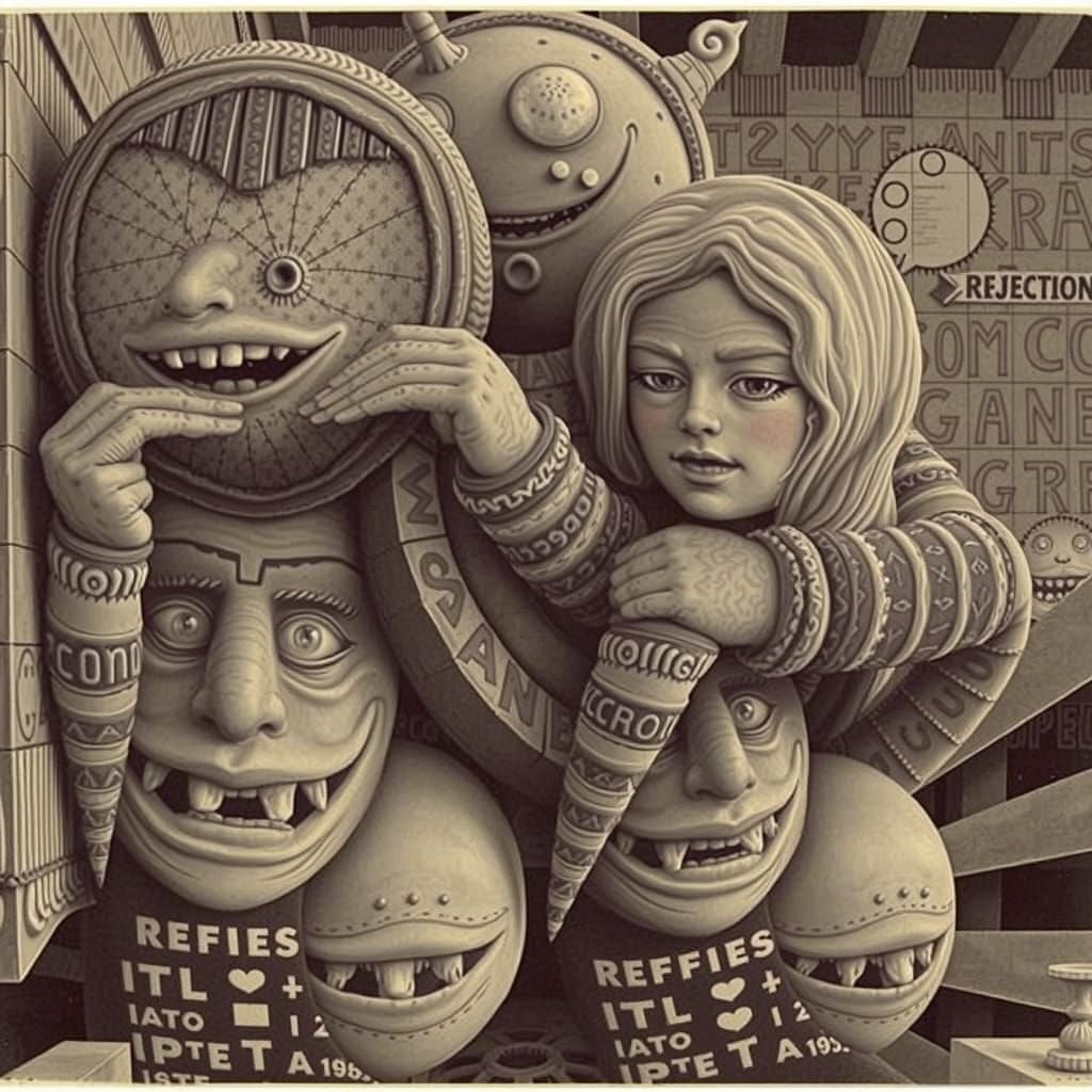 Cryptic Surrealism: Vintage Photo in Beksinski Style