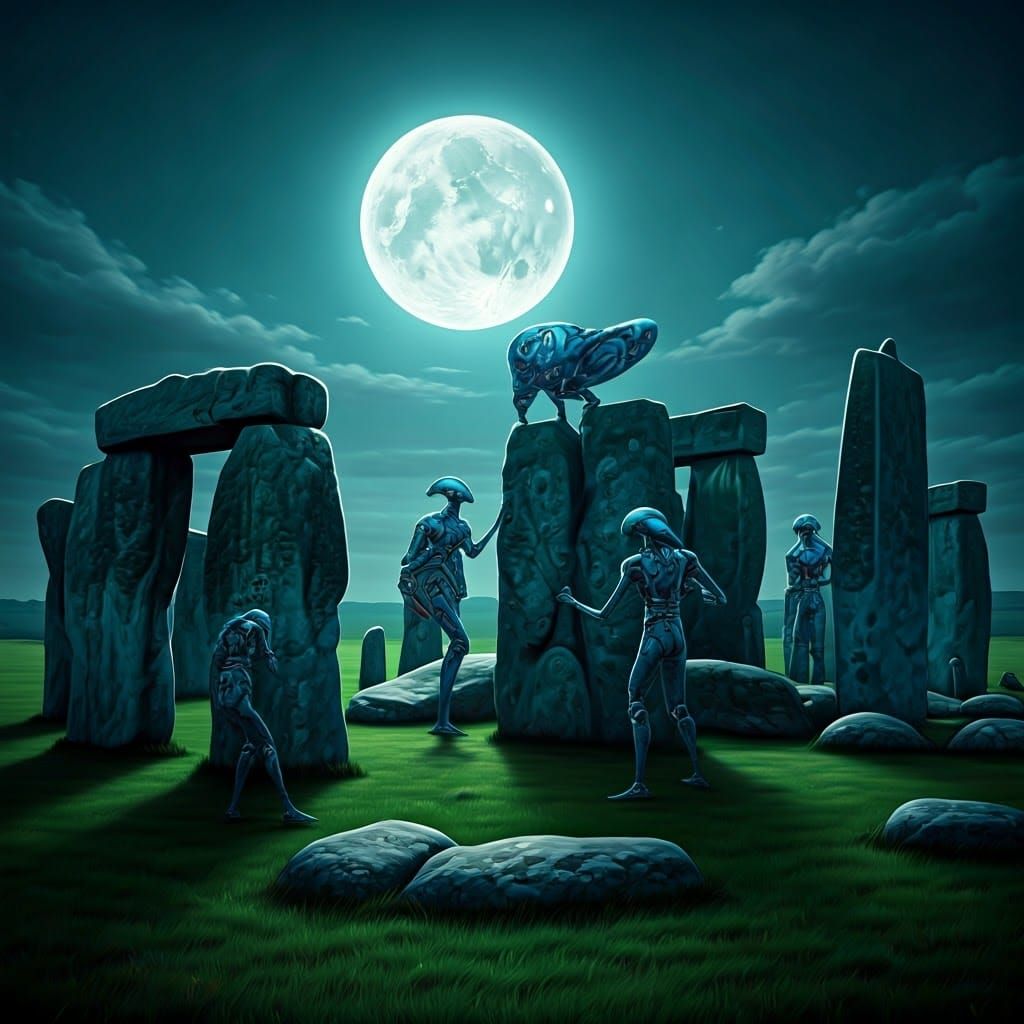 Aliens building Stonehenge