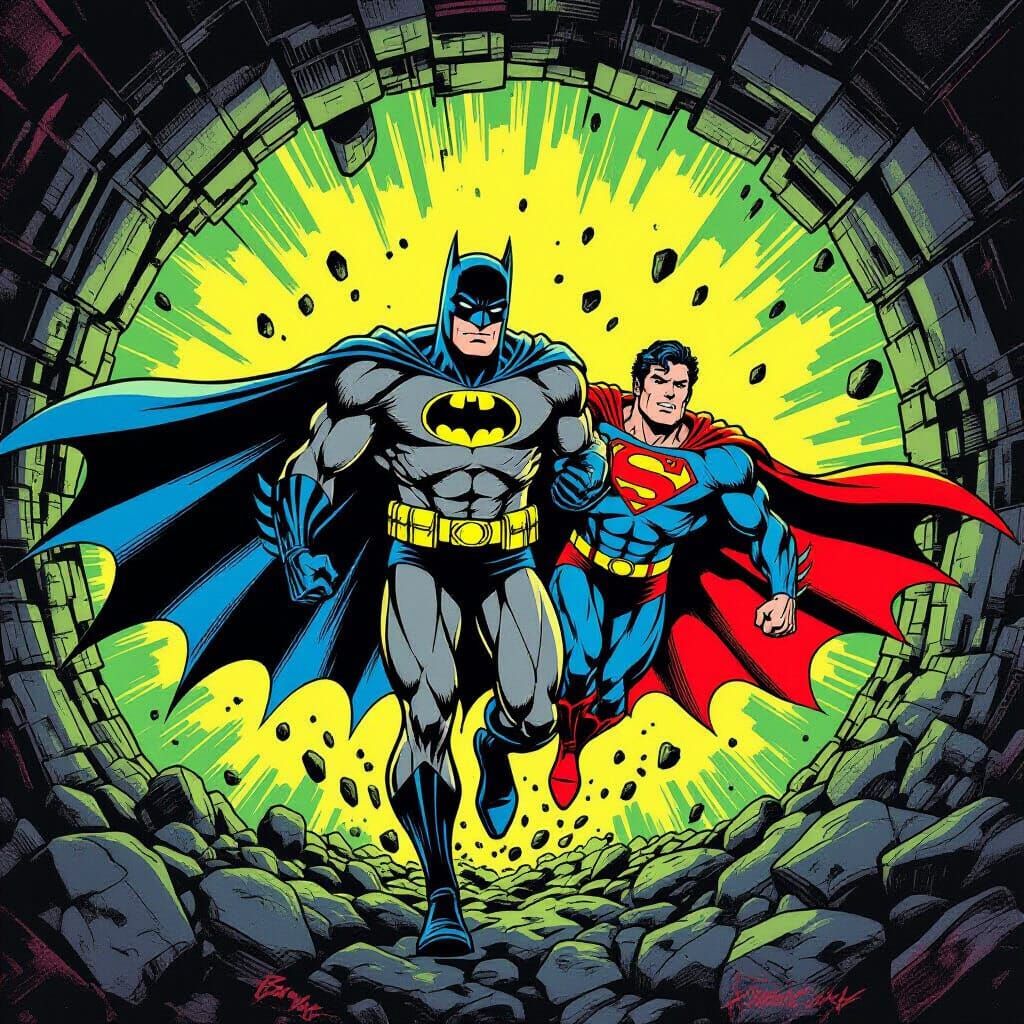 Batman Carries Superman Through Kryptonite Minefield in Retr...