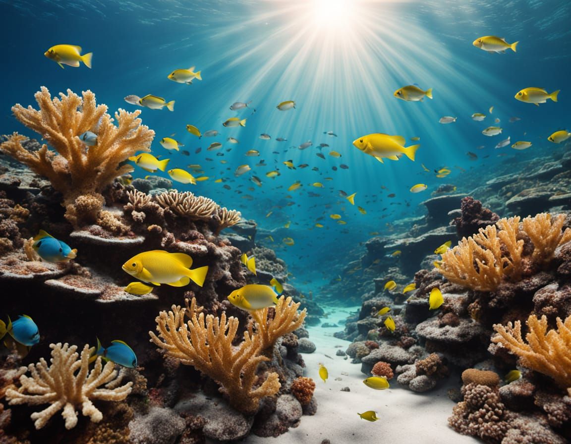 Underwater Coral Reef Scene in National Geographic Style