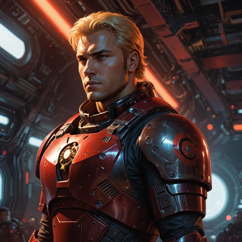 Epic Sci-Fi Space Marine Portrait in High Detail