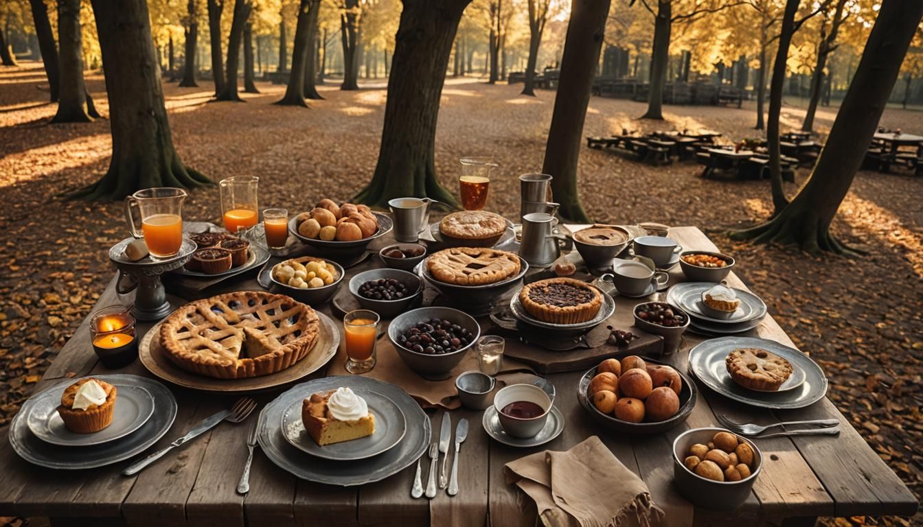 Autumn Feast: A Rustic Still Life in the Style of Dutch Mast...