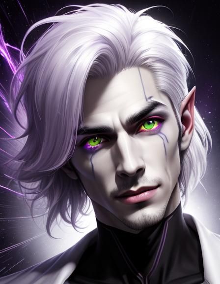 Surreal Portrait: Man and Ethereal Being Double Exposure