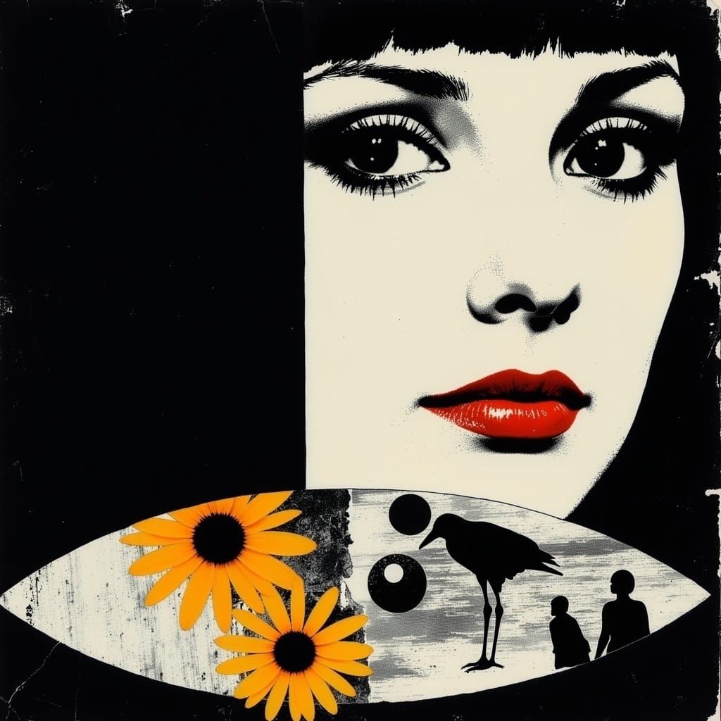 Ethereal Bohemian Woman in Psychedelic Floral Wonderland