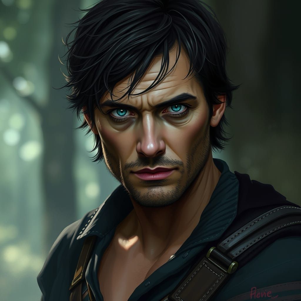 Intense Aquamarine Eyes in Fantasy Art Illustration