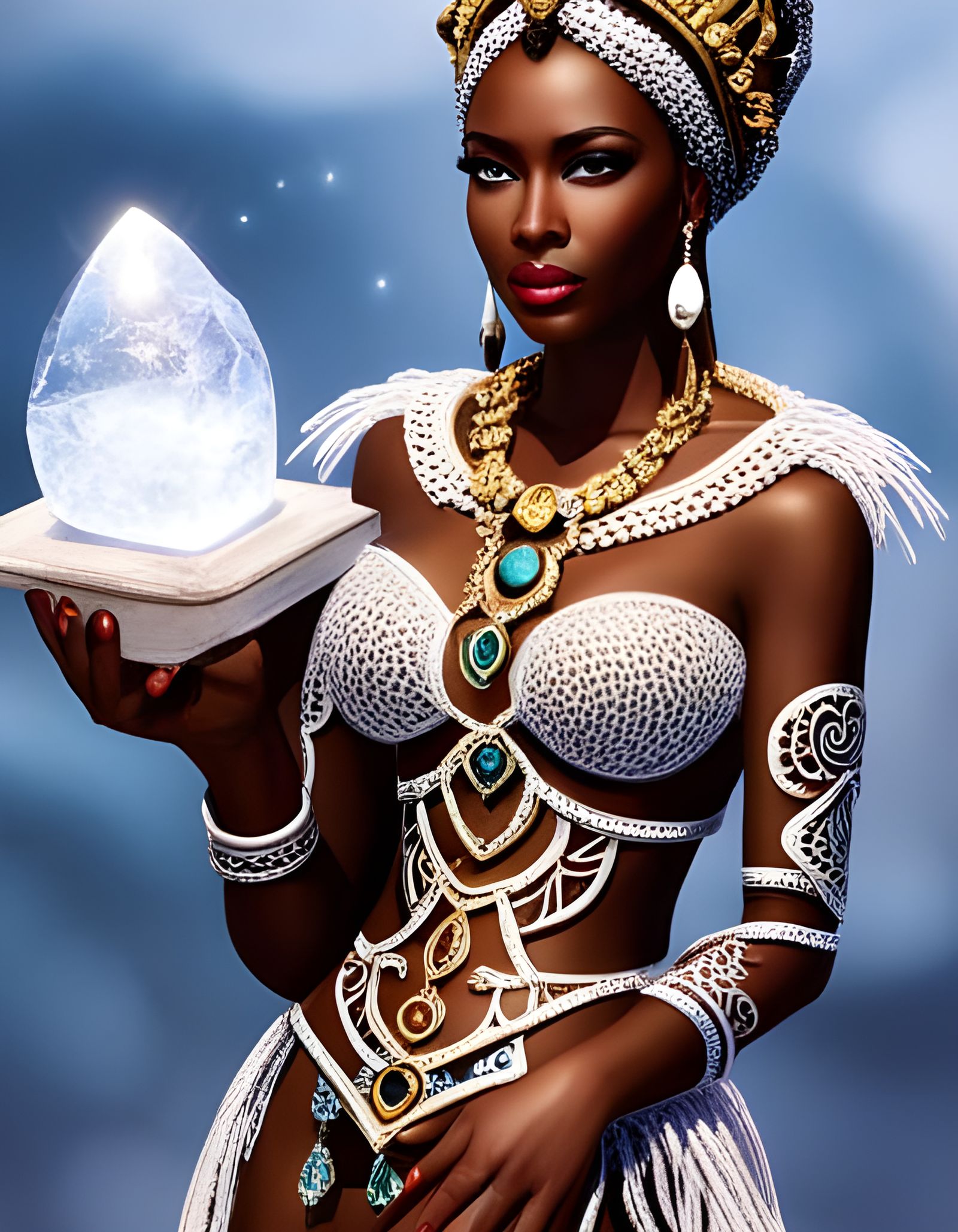 Goddess of Ice in Hyperrealistic Detail