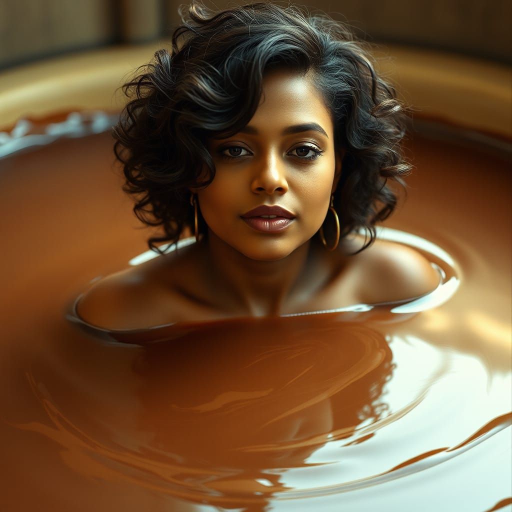 Cocoa Goddess: Cinematic Portrait in Digital Art Style