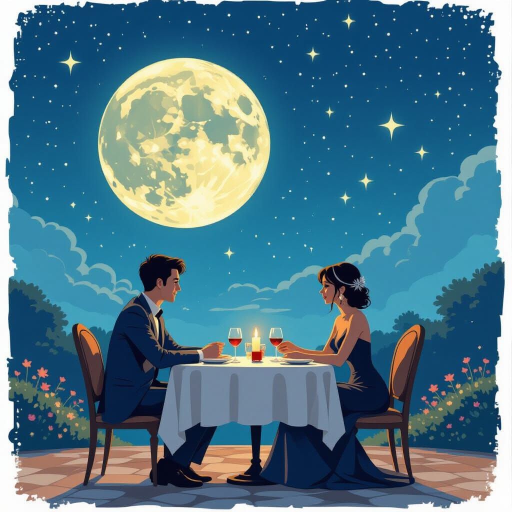 Dinner Date with the Moon in Dreamy Style