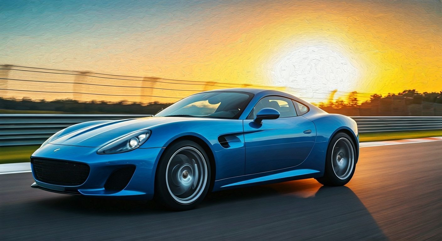 Retro Sports Car Painting on Nürburgring Track