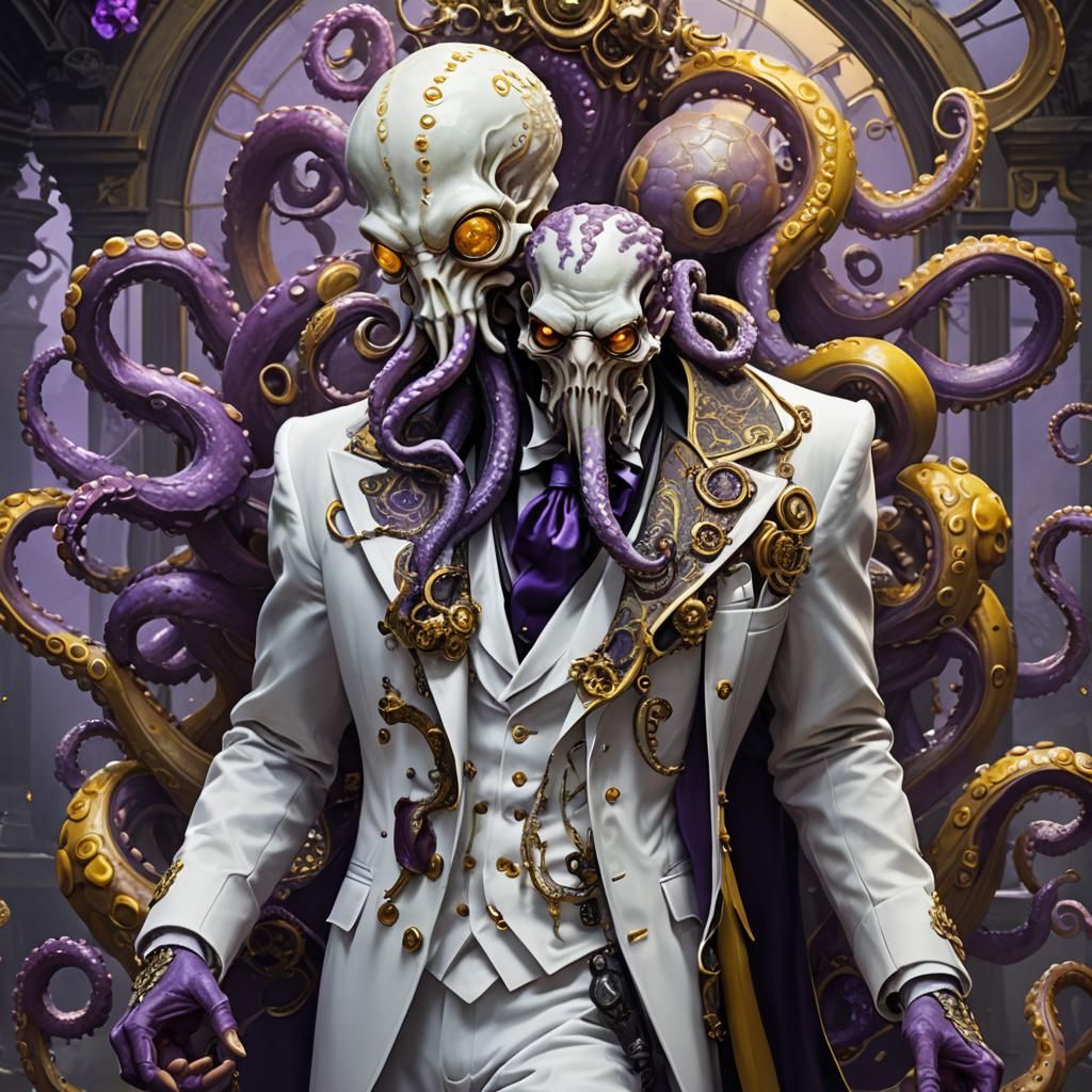 Octopus Demon Gentleman in Victorian Style