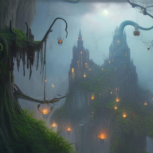 Surreal Fantasy: A Descent into Madness, Detailed Matte Pain...
