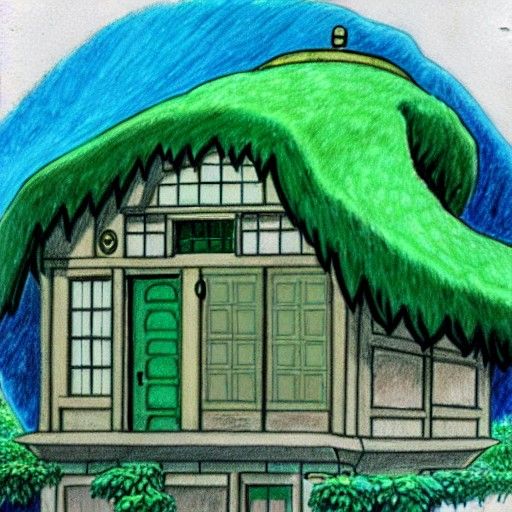 Emerald Gemstone in Studio Ghibli Style