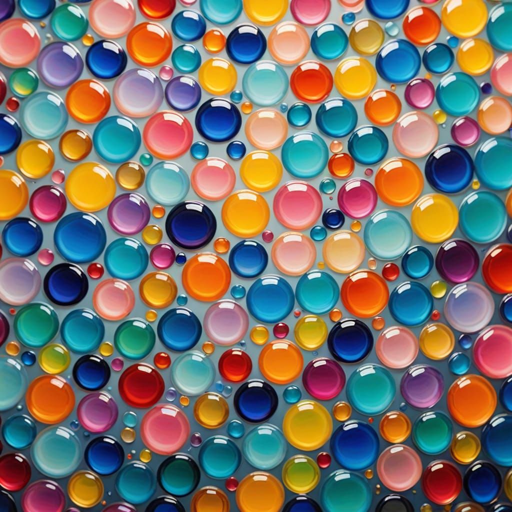 Surreal Polka Dot Glass in Vibrant Oil Painting Style
