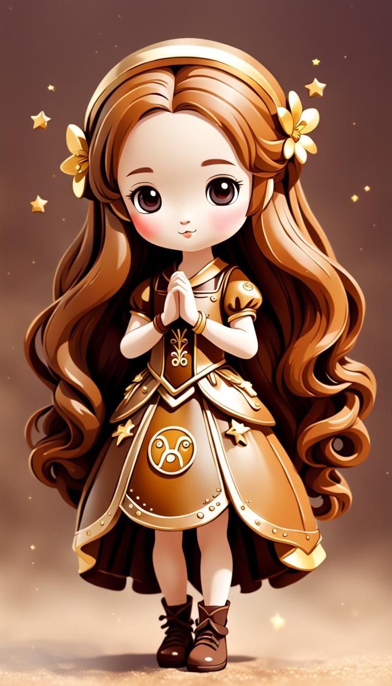 Cute Kawaii Virgo Zodiac Sign Cartoon