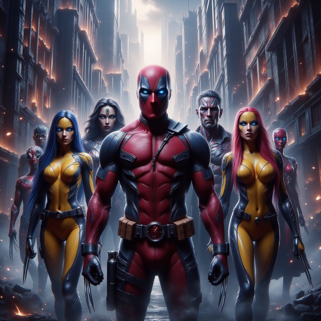 X-Men Assemble in a Ruined Cityscape