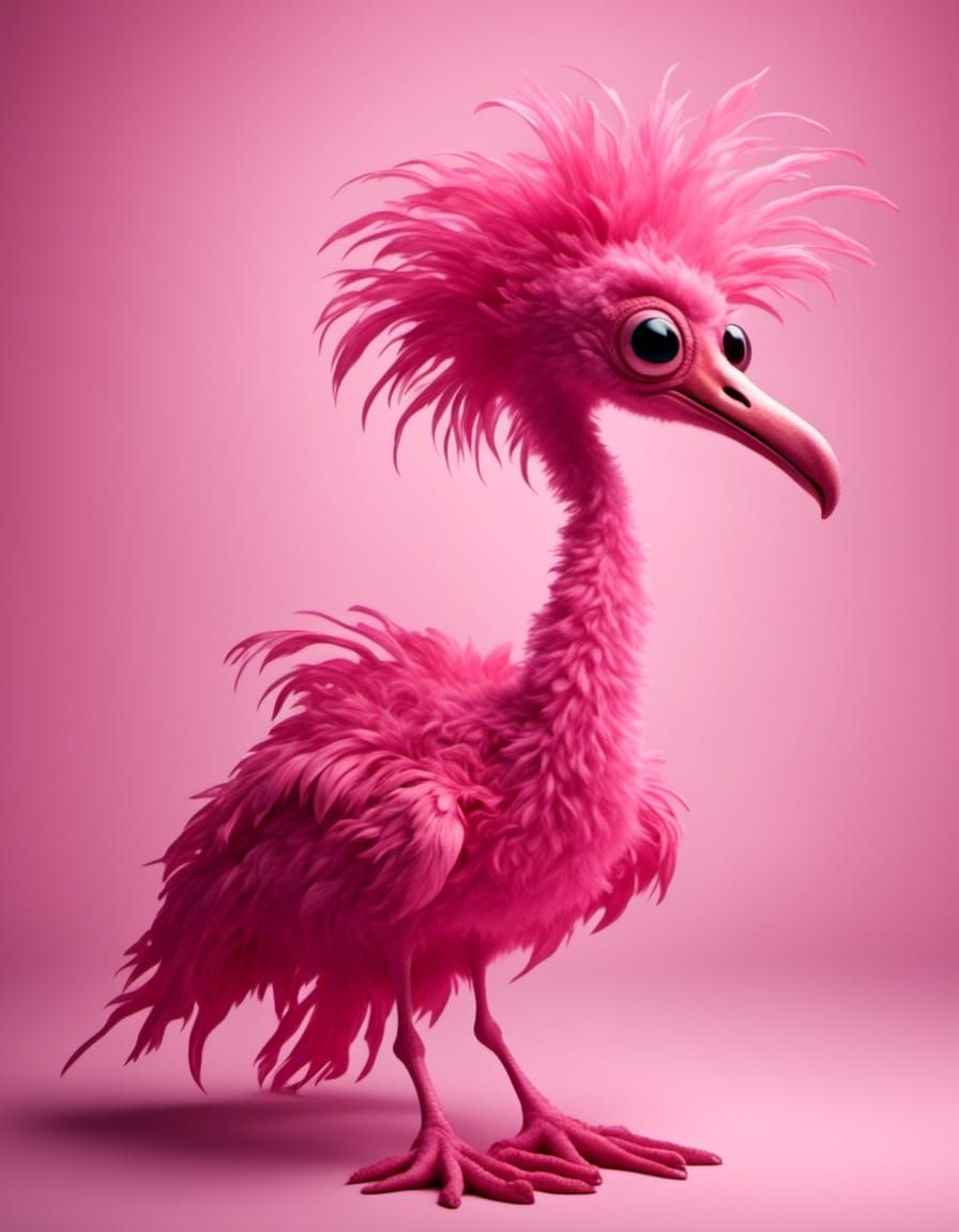 fluffy pink Flamongo