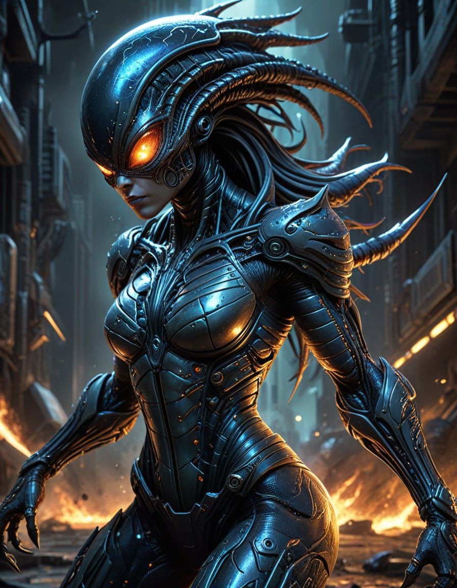 Vibrant Supervillainine in Epic Battle