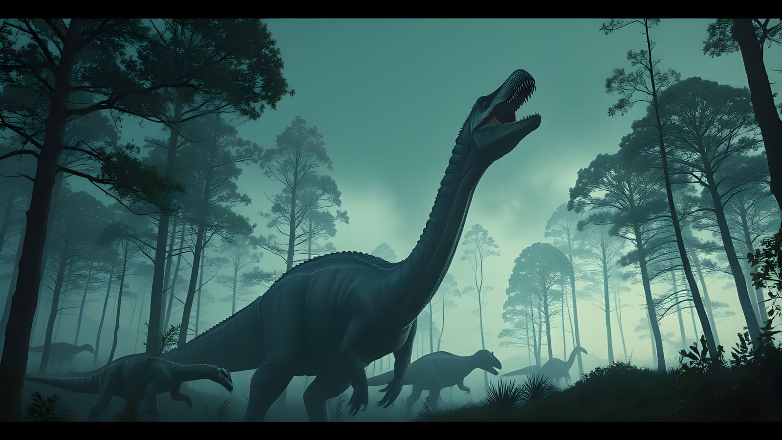 Titanosaur Feeding Among Jurassic Dinosaurs