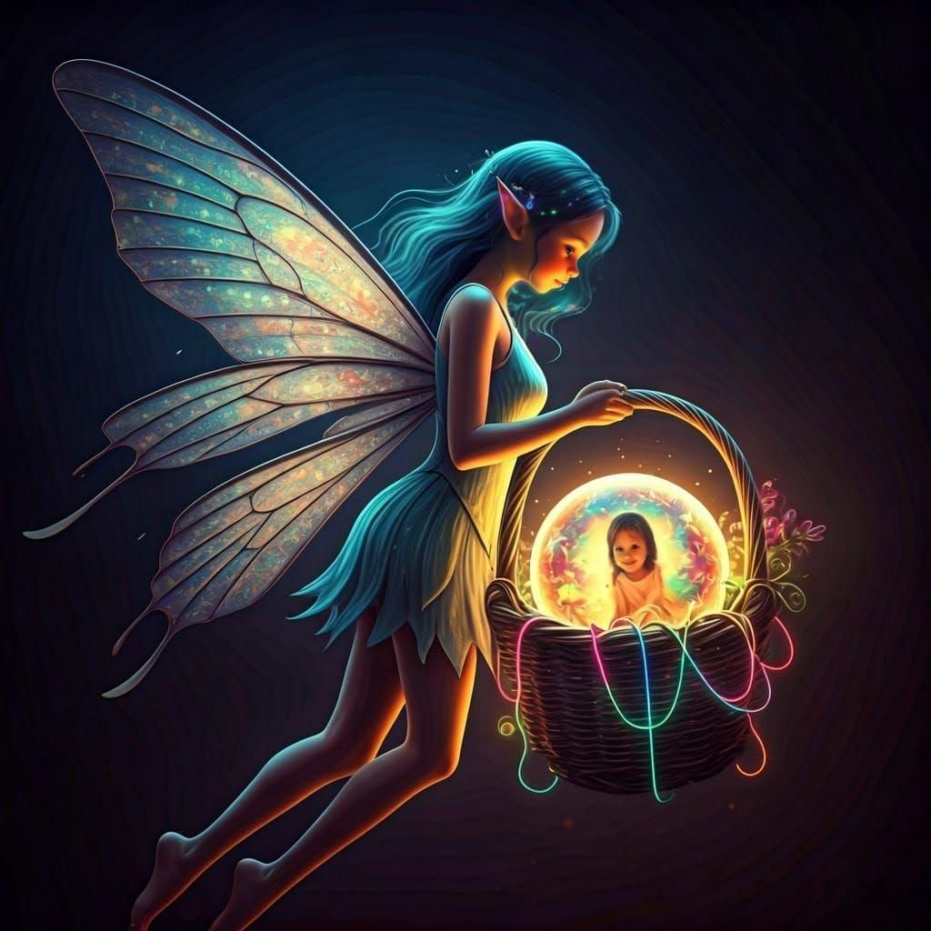 Glowing Fairy with Magic Memory Basket
