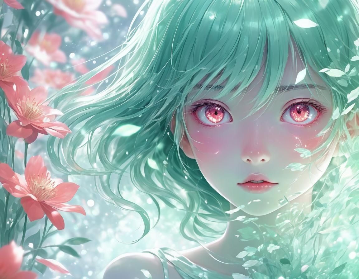 Anime Character Sneaking Around in Ethereal Art Style