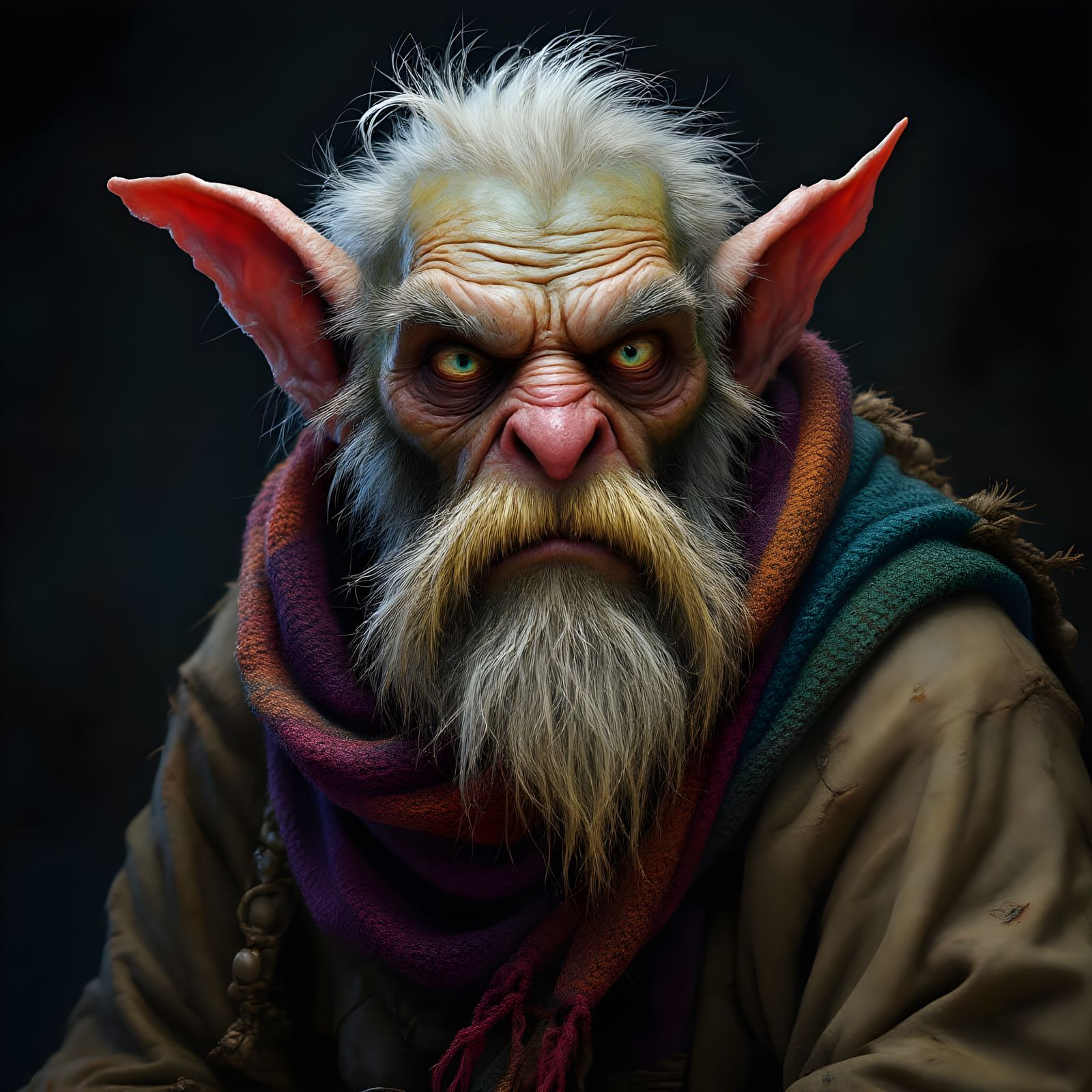 Goblin Alchemist Portrait in Style of Doré and Dürer