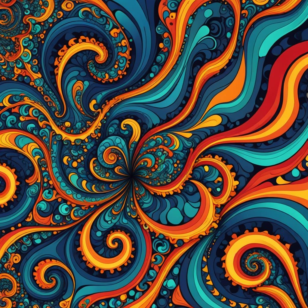 Psychadelic swirling brushstrokes x kaleidoscope images