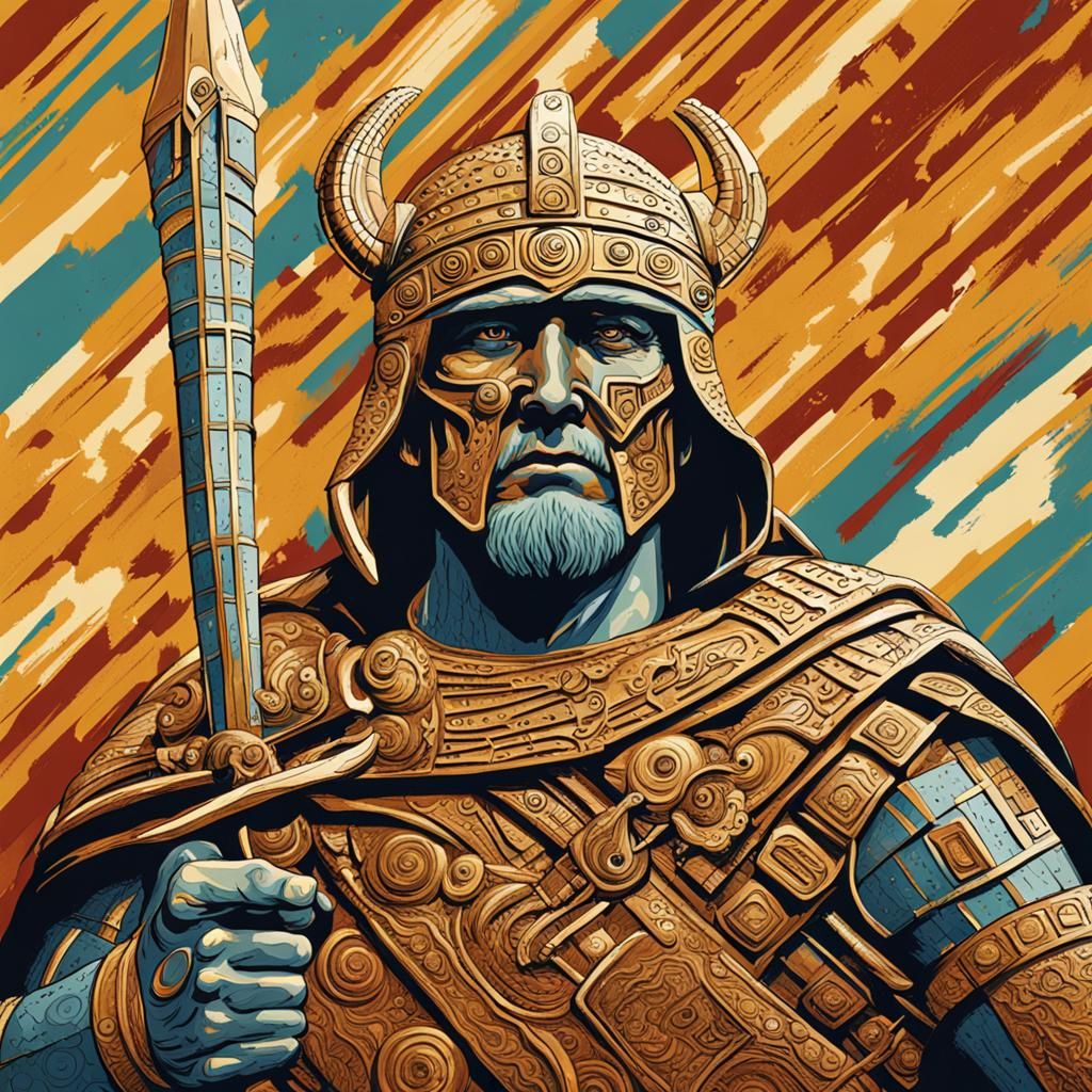 Abstract Warrior Unleashing Lightning