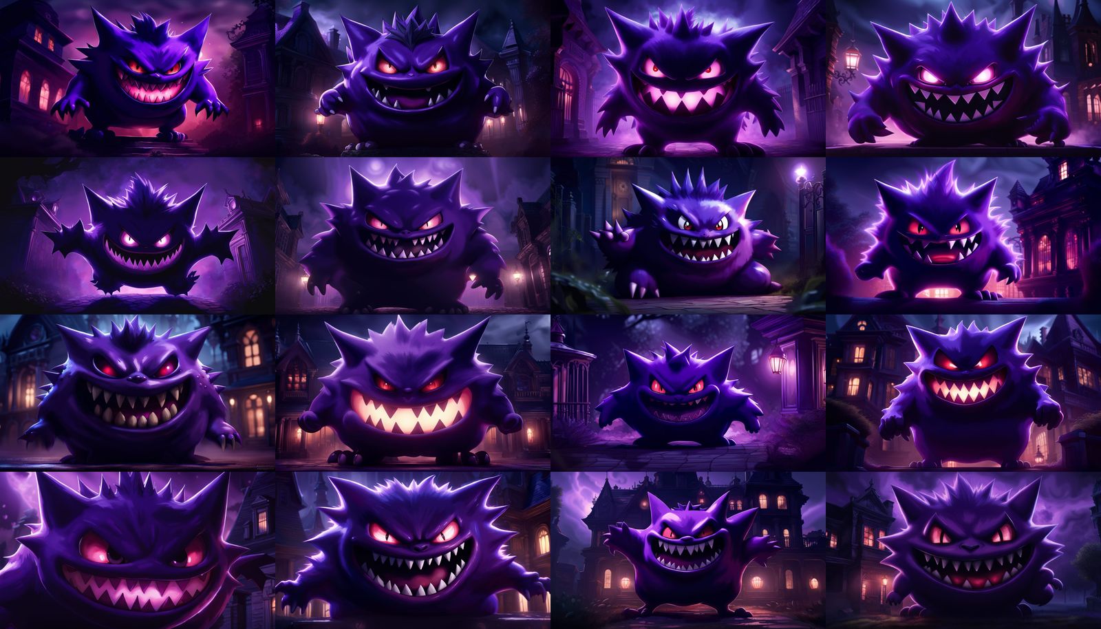 Hyperrealistic Gengar from Pokémon in Haunted Mansion