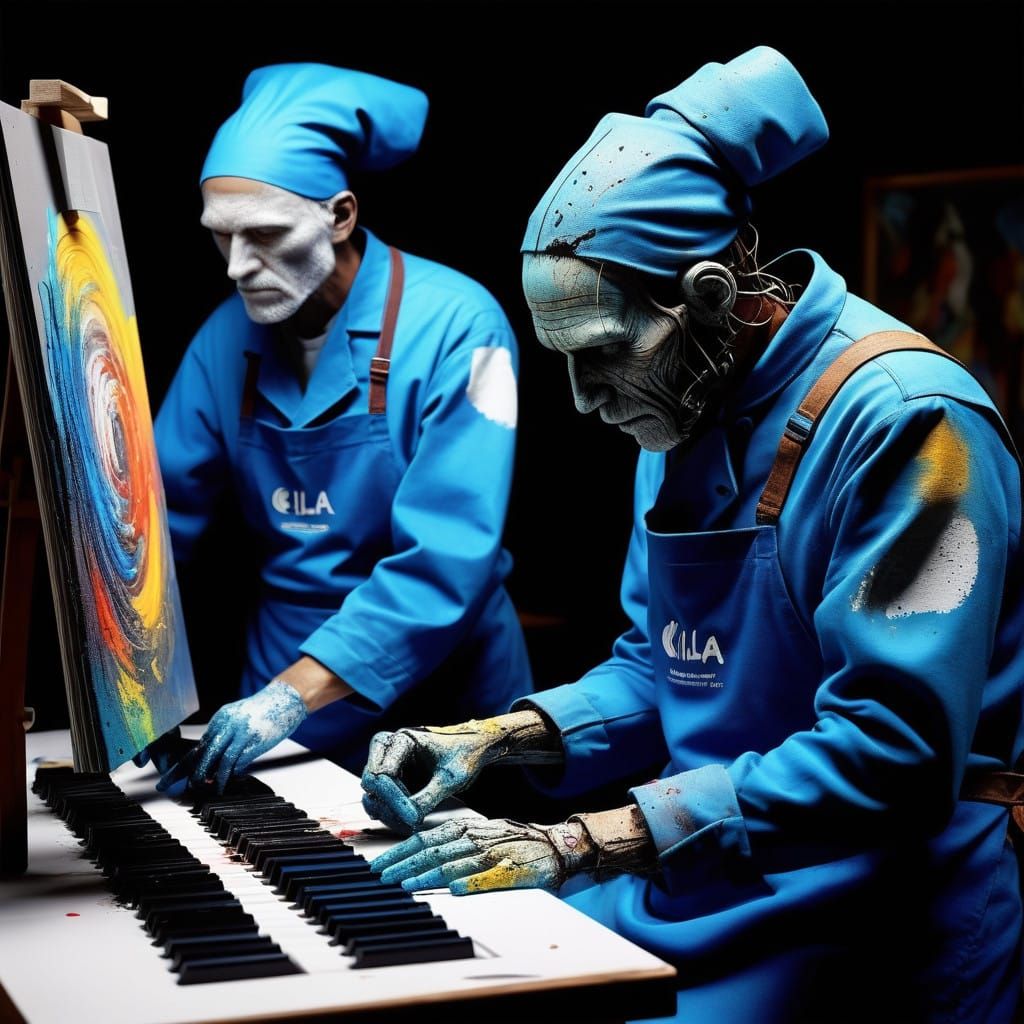 Artists' Studio Under a Late-Night Moonlit Sky