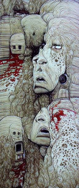 Gore Horror Found Footage in Pen and Ink Style