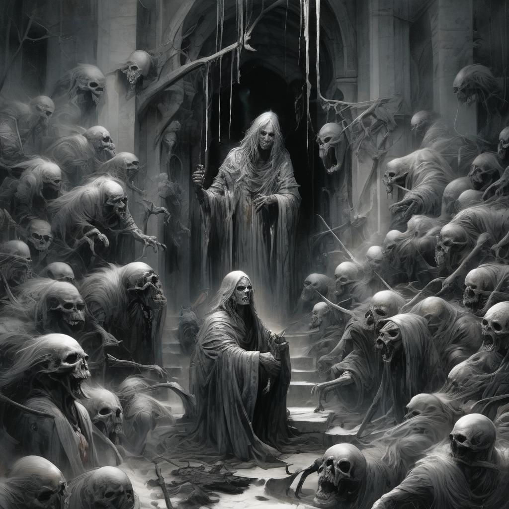 Grimdark Fantasy Illustration in Dark Style