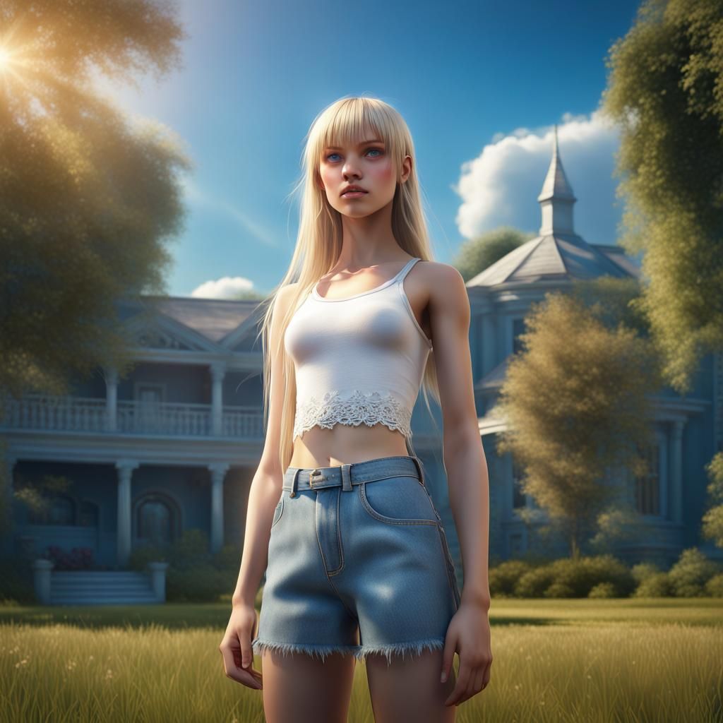Blonde Teenager with Slit Pupils: Fantasy Concept Art