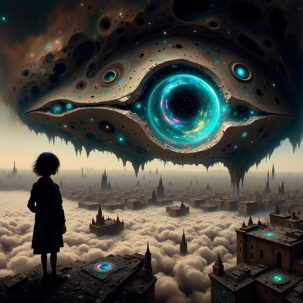 Ethereal Neon Landscape of a Timeless Realm