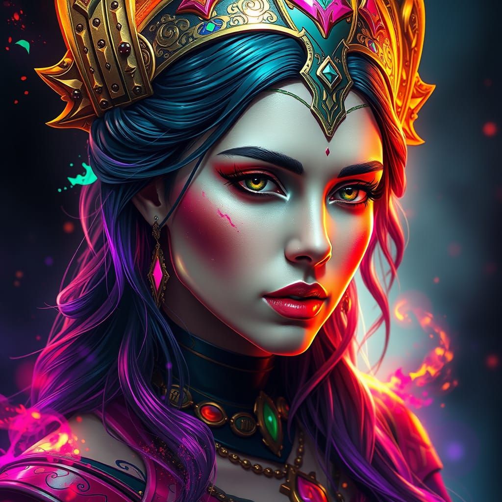 Goddess Lilith Portrait in Hyperdetailed Style